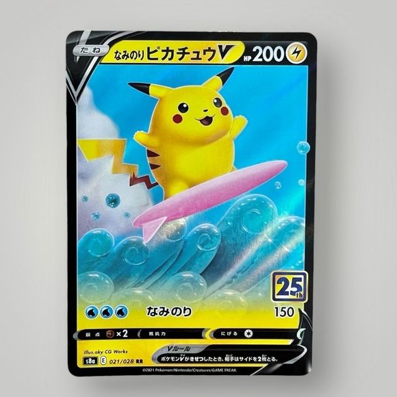 Pokemon Other - Surfing Pikachu V 25th Anniversary Edition 021/028 Pokemon Card MD-7 F/S